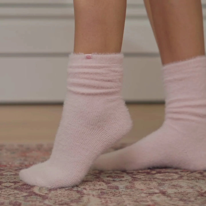Pink Fuzzy Bamboo Lounge Sock