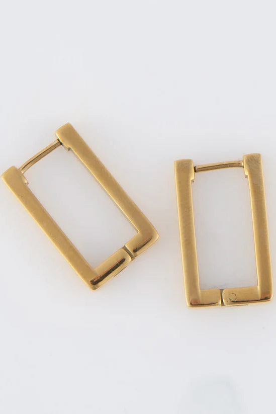Narelle Waterproof Rectangle Hoop Earrings