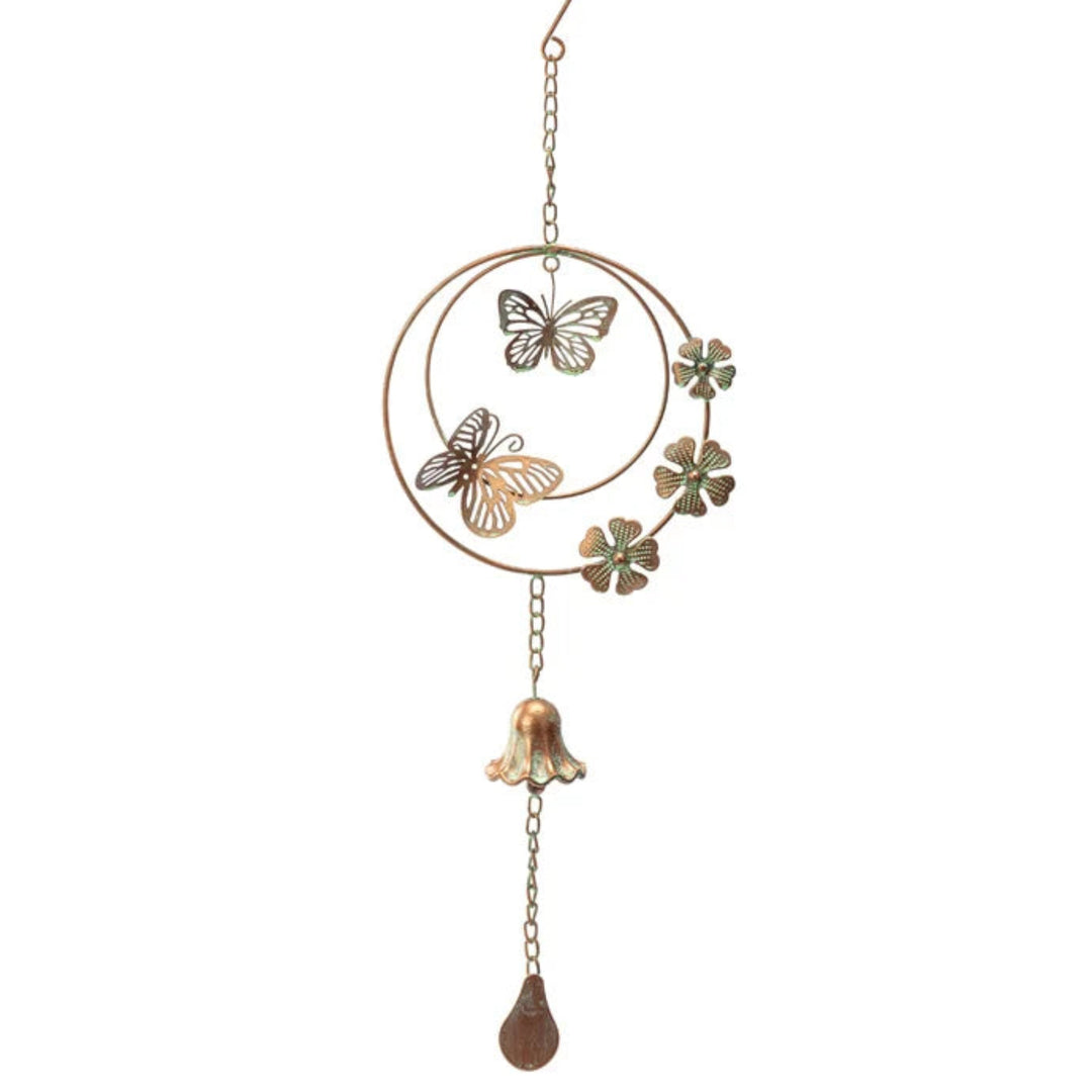 Round Butterfly & Flower Bell