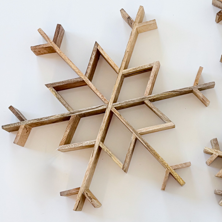 Natural Wood Cutout Snowflake