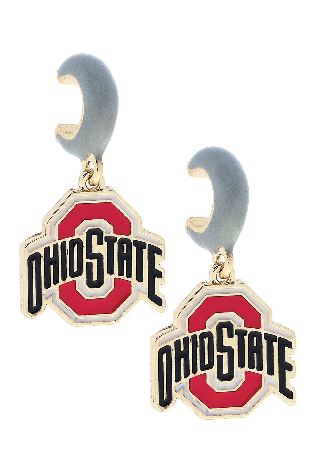 Ohio State Buckeyes Enamel Logo Huggie Hoop Earrings