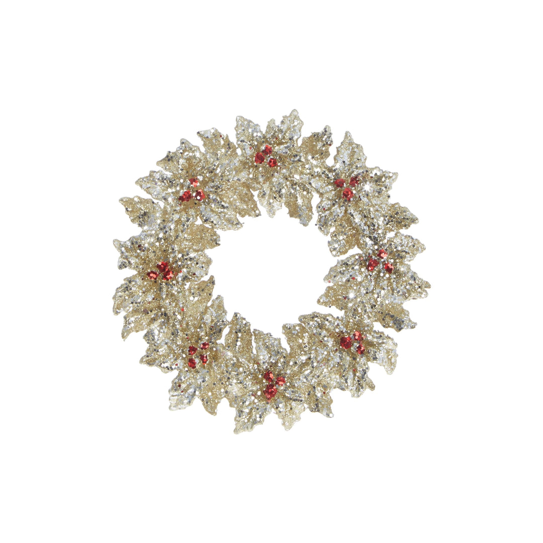 Glittered Holly Wreath Ornament