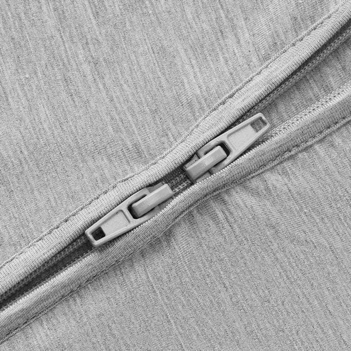 Grey Melange Zip Footed Romper