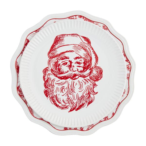A Vintage Christmas Santa Toile Plate