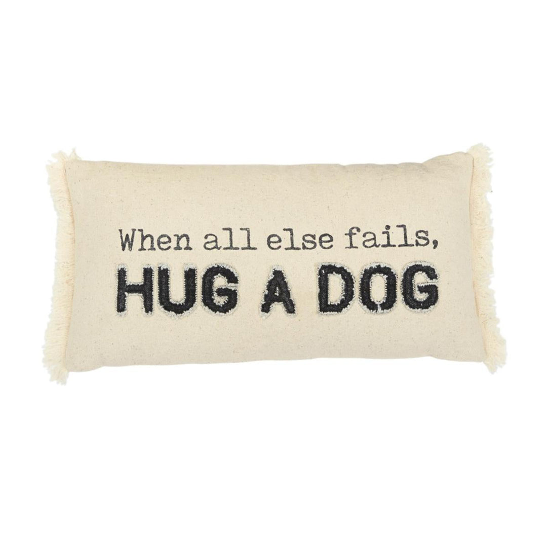 Hug a Dog Canvas Pillow