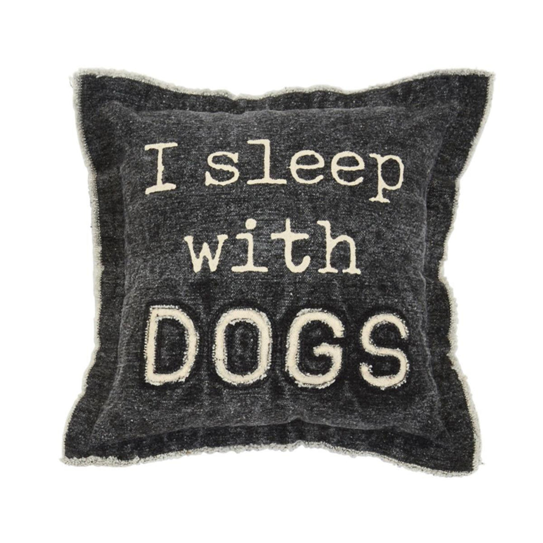 I Sleep With Dogs Canvas Pillow