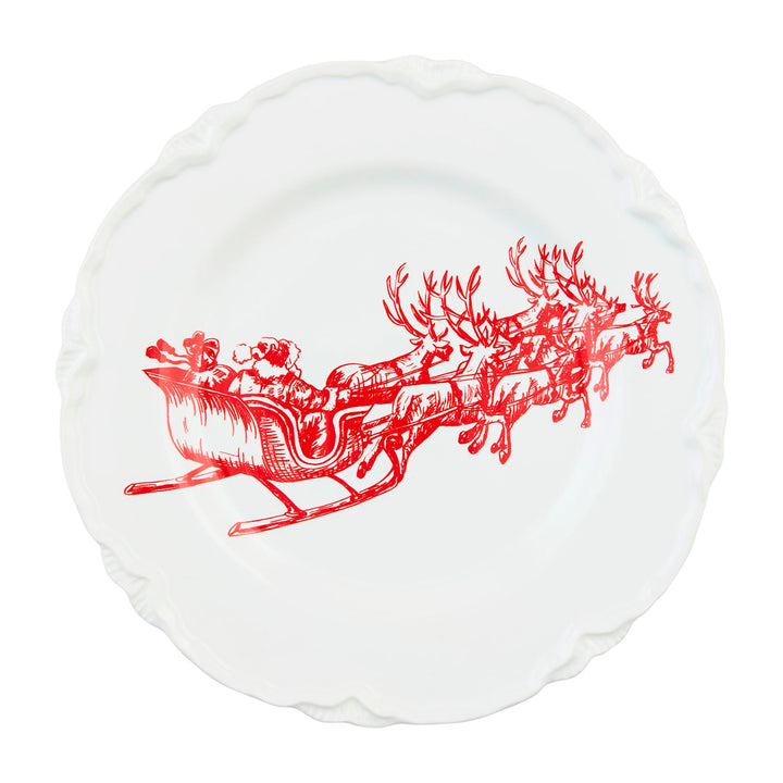 A Vintage Christmas Toile Dessert Plate