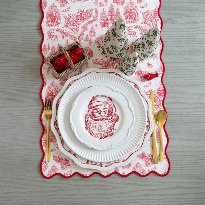 A Vintage Christmas Toile Dessert Plate