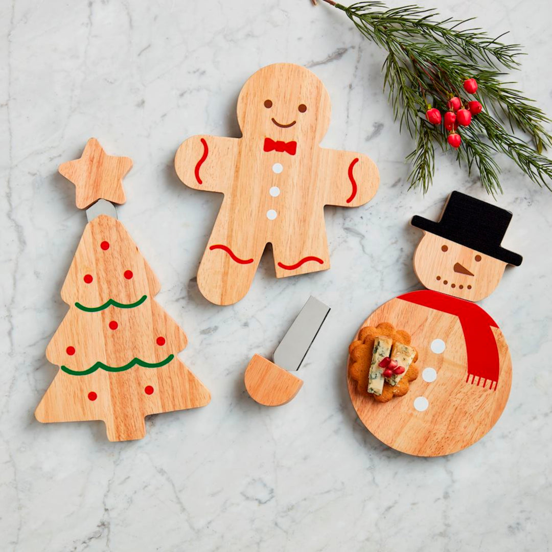 Holiday Cheese Board & Magnetic Spreader Set