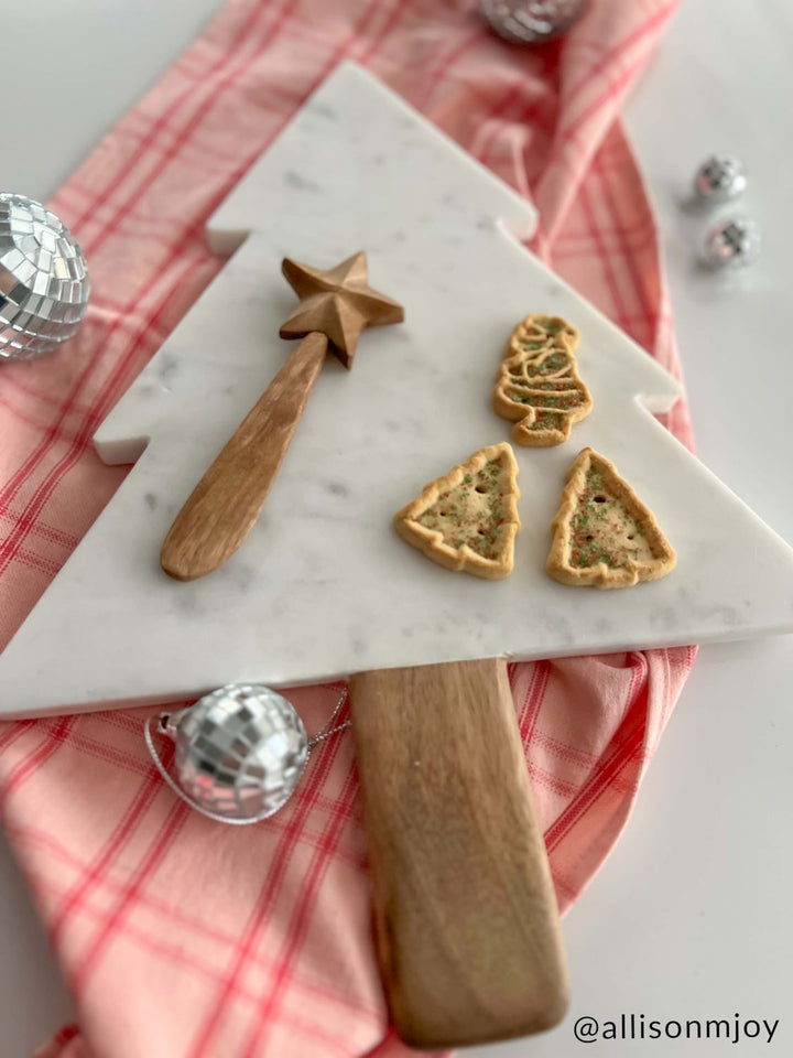 Marble Tree & Spreader Serving Board Set