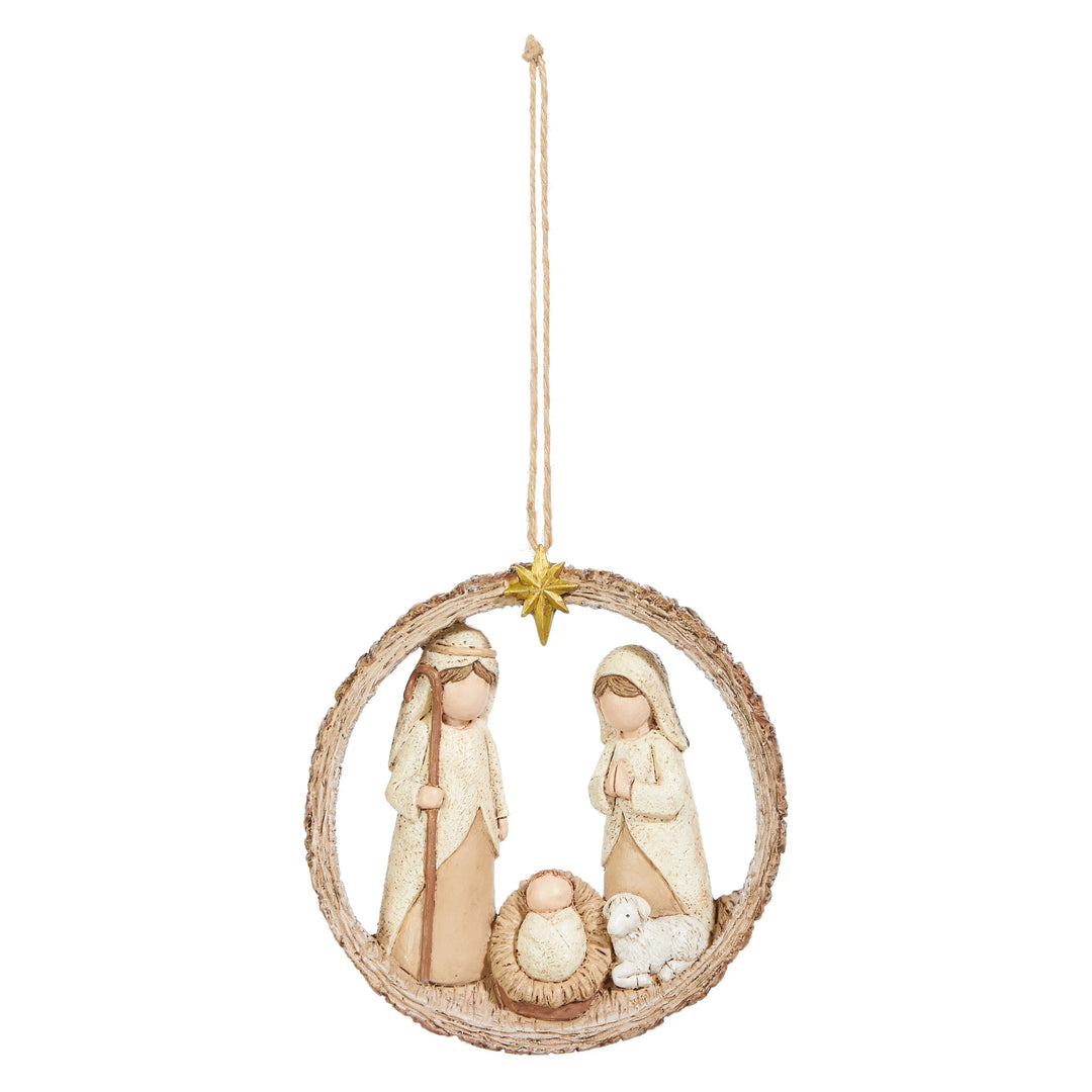 Holy Family Wood Slice Ornament