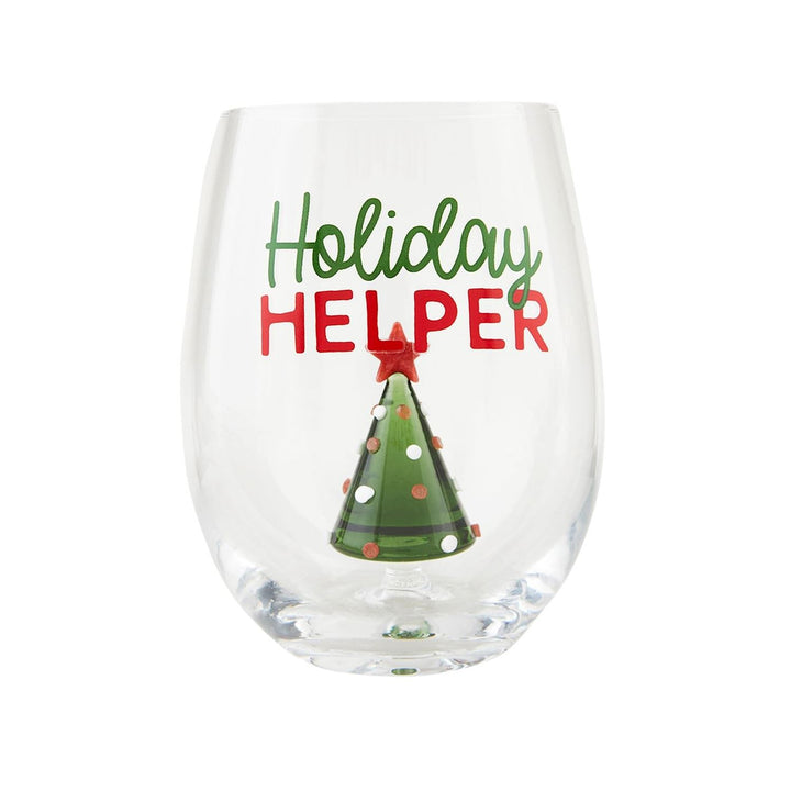 Holiday Stemless Wine Glass