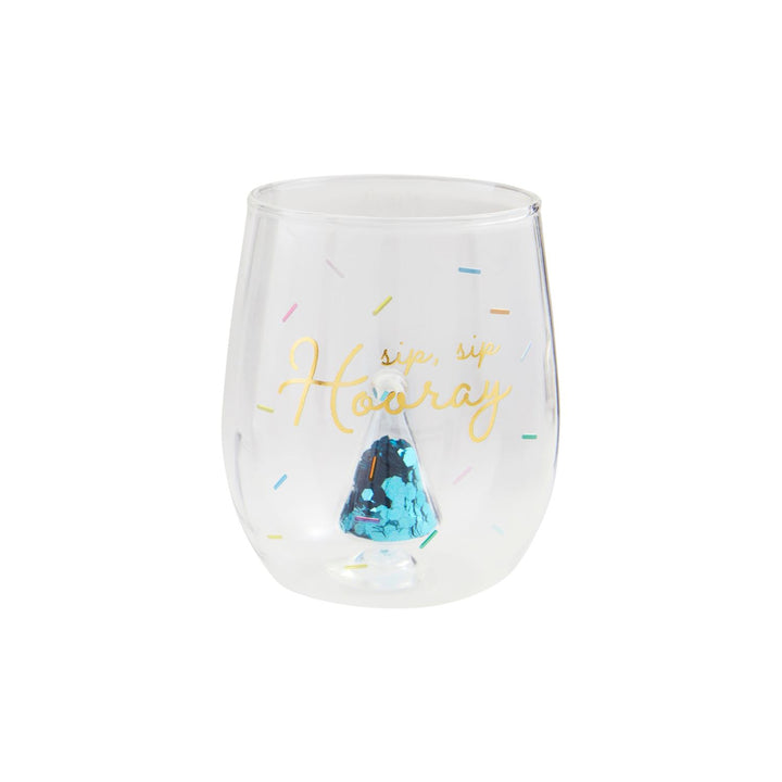 Birthday Glitter Wine Glass