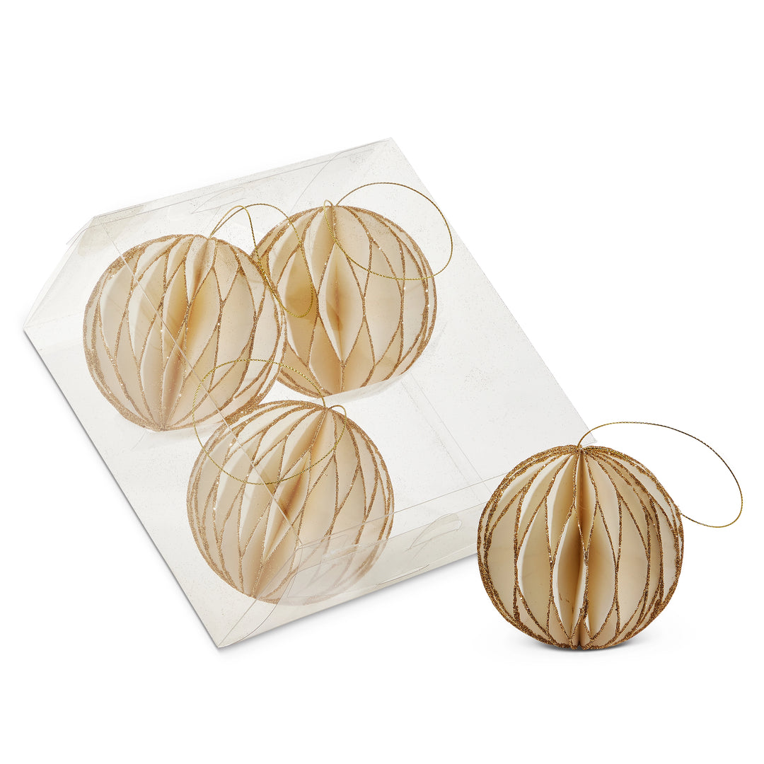 White With Gold Paper Ornament