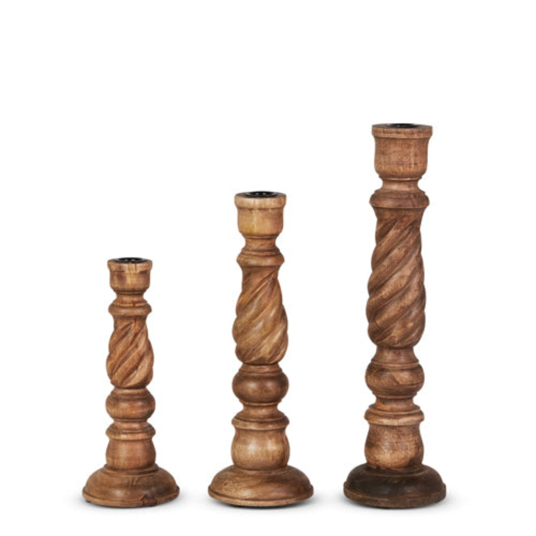 Wooden Twist Candle Stick