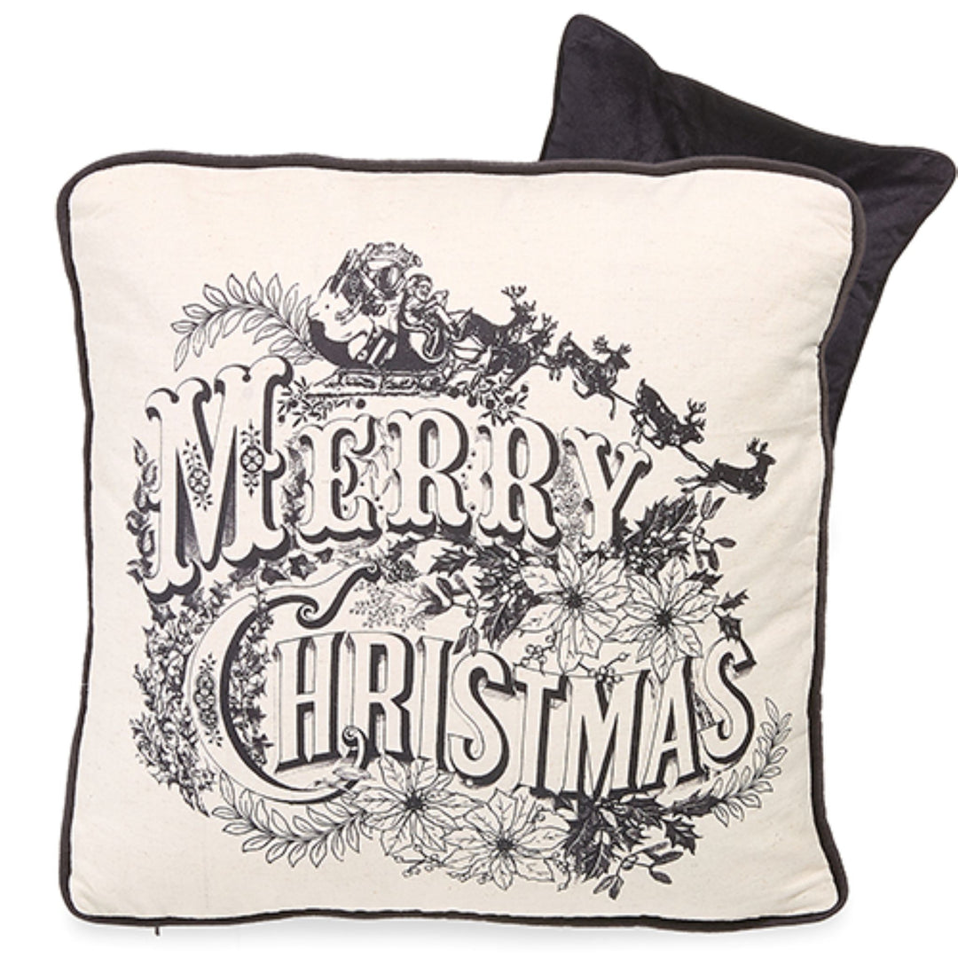 Vintage Logo Merry Christmas Pillow