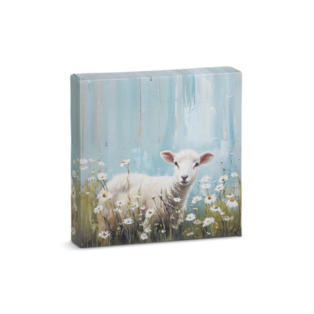 Daisies & Lamb Print