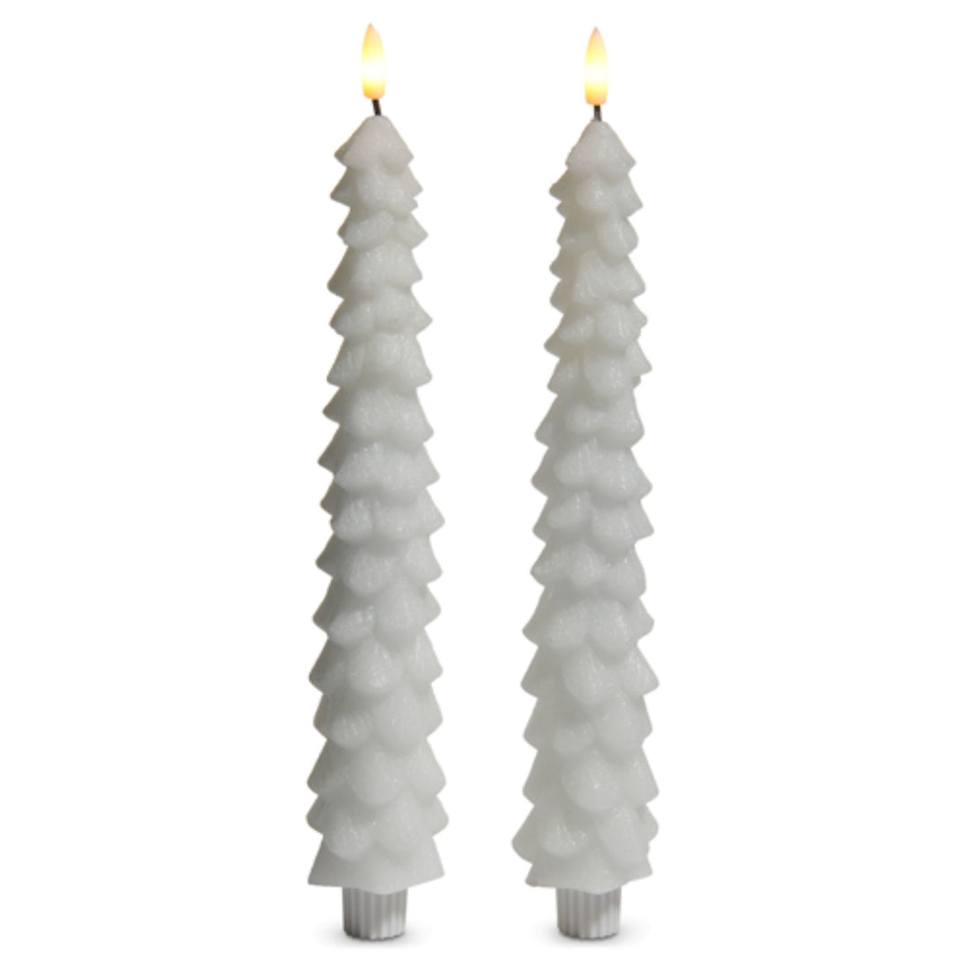 White Tree Taper Candle Set