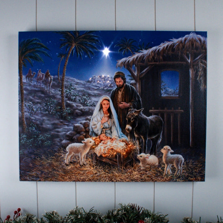 A Savior is Born Lighted Canvas
