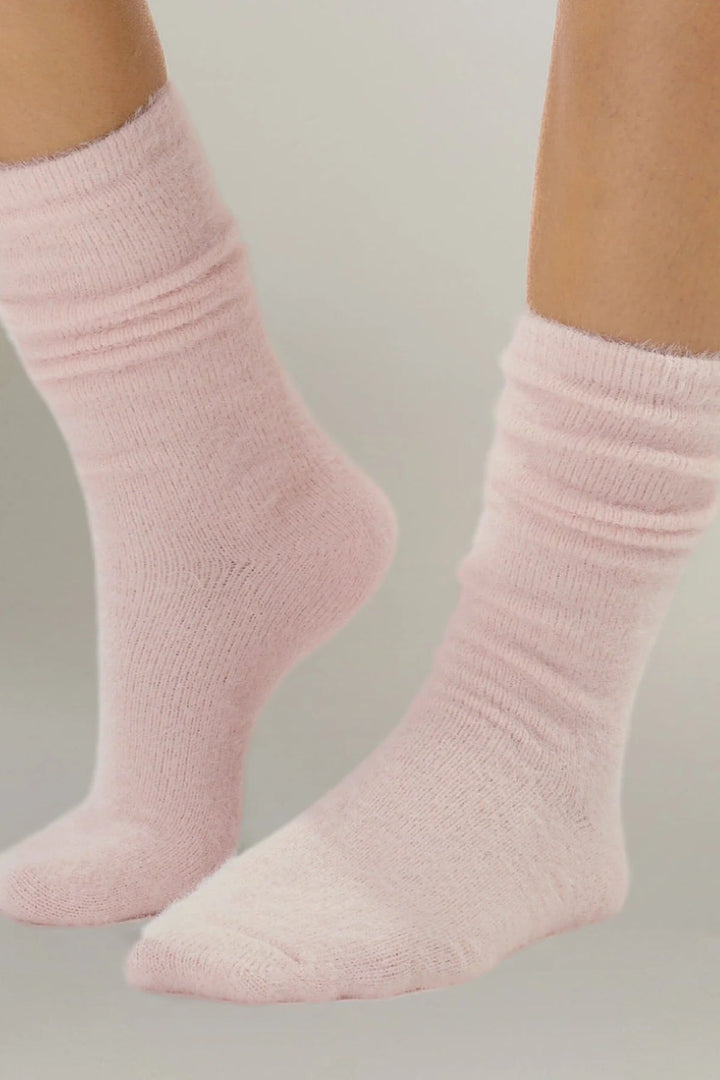 Pink Fuzzy Bamboo Lounge Sock