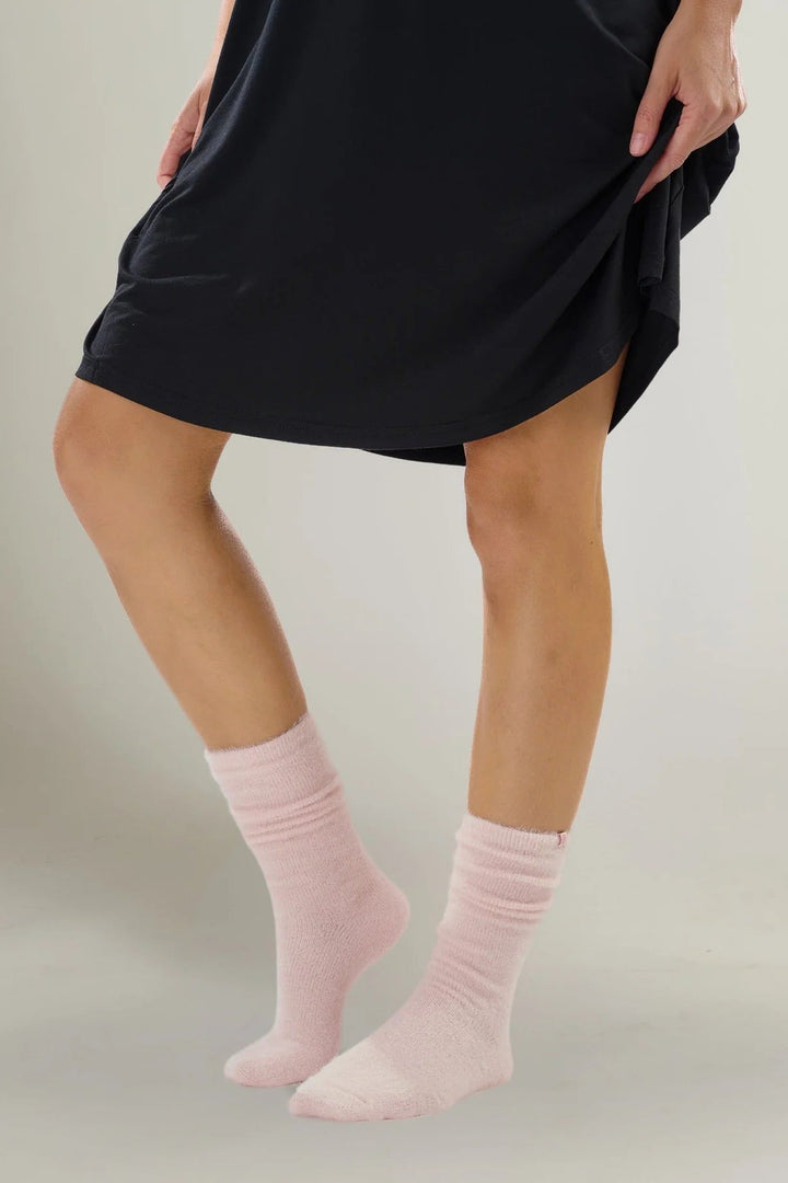Pink Fuzzy Bamboo Lounge Sock