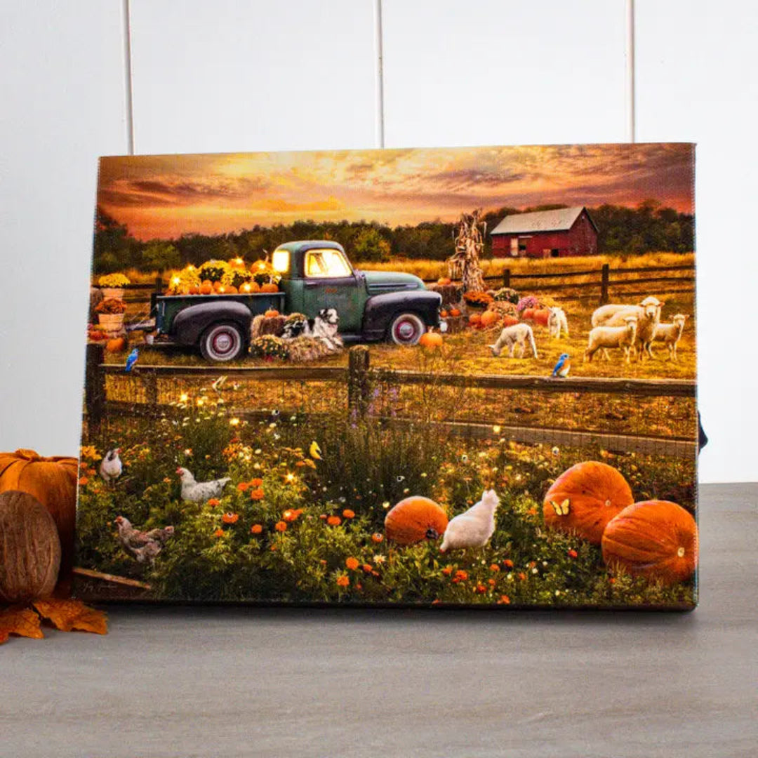 Harvest Truck Lighted Canvas
