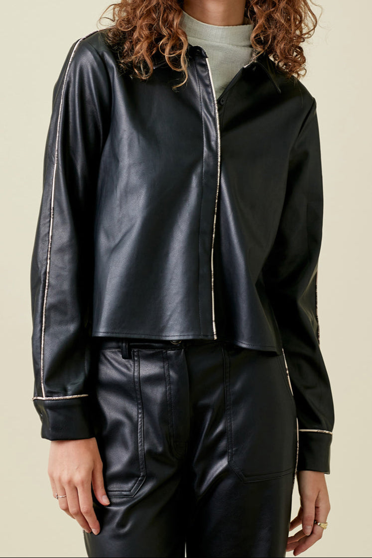 Leather Shirt Jacket