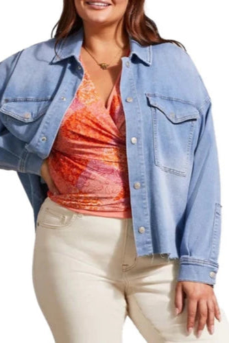 Crop Denim Shacket Curvy