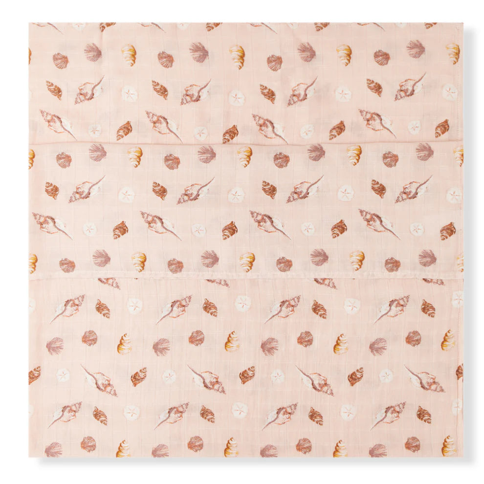 Seashells Bamboo Muslin Swaddle Blanket
