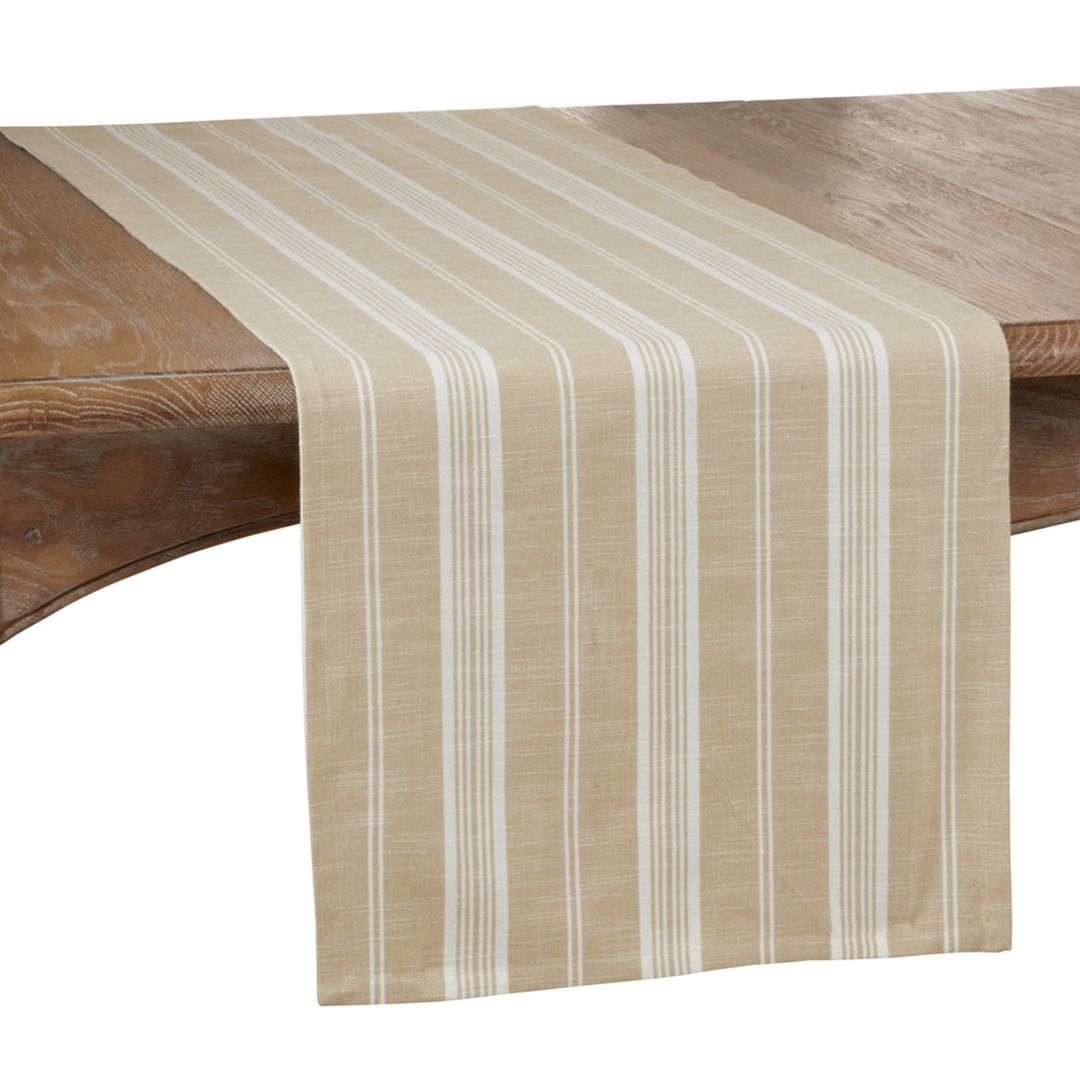 Neutral Striped Table Runner