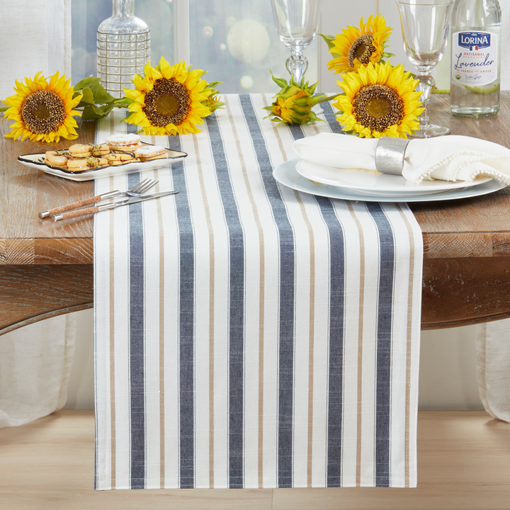 Blue Striped Table Runner