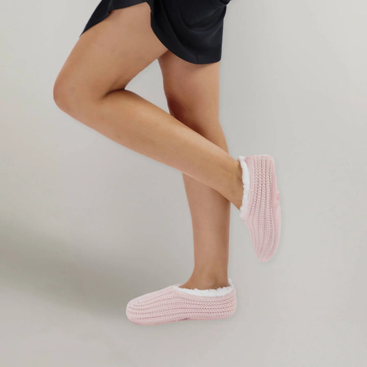 Pink Knitted Footsie Slipper