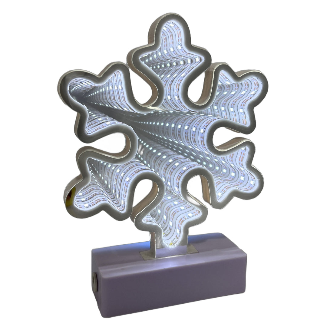 White Snowflake Mini Infinity Mirror