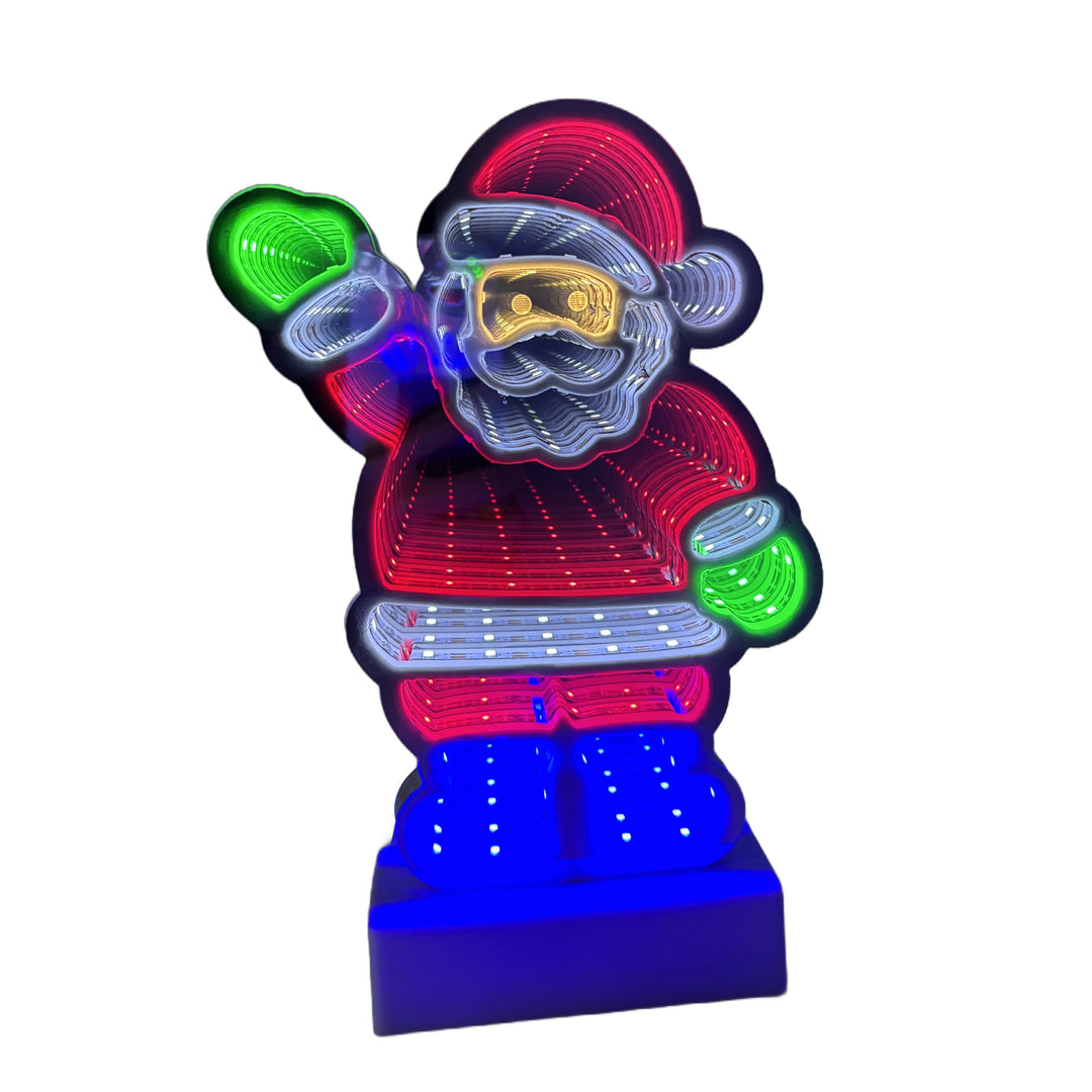 Waving Santa Mini Infinity Mirror