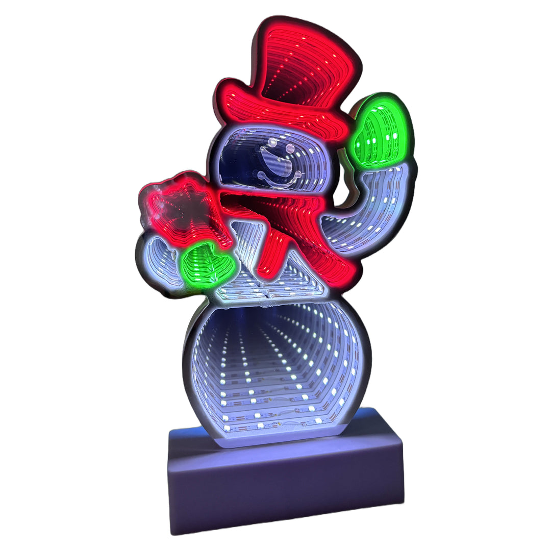 Waving Snowman Mini Infinity Mirror
