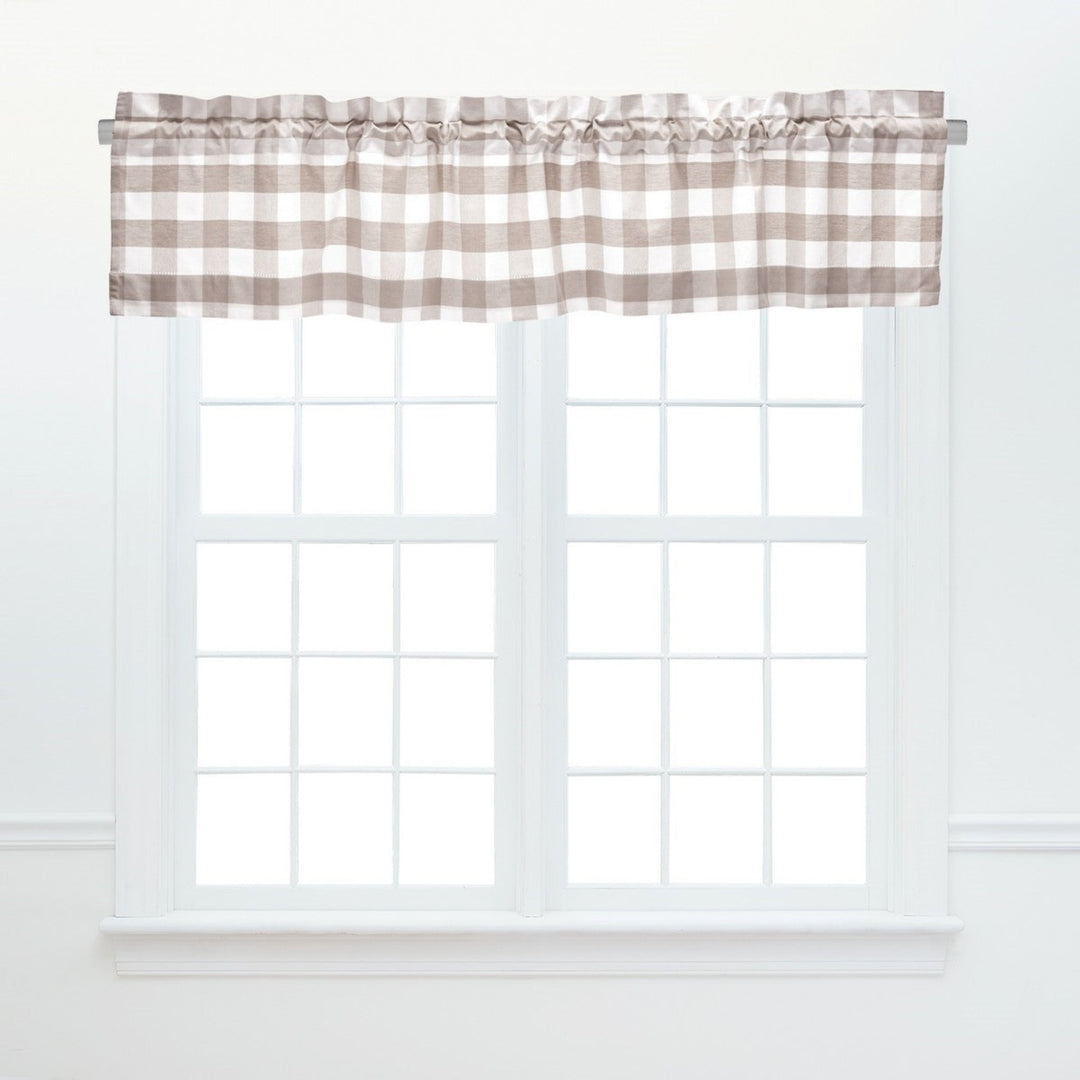 Franklin Checked Sandstone Valance