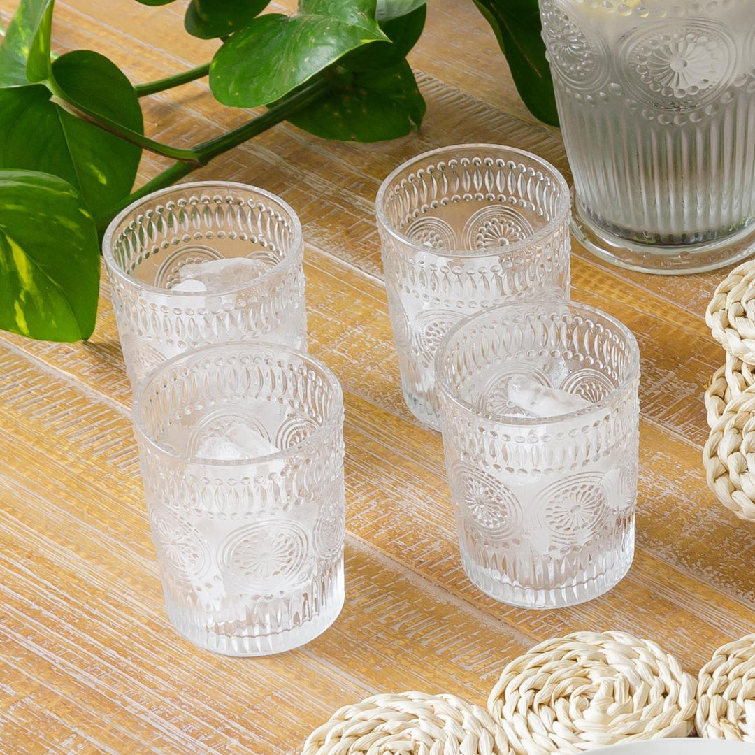 Vintage Inspired Clear Drinking Glass