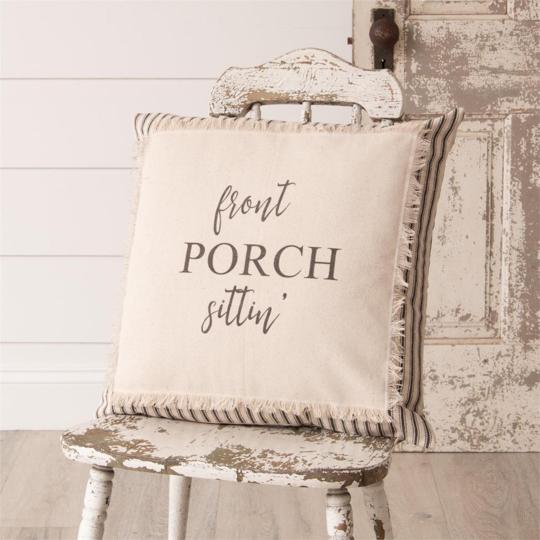 Front Porch Sittin' Fringe Pillow