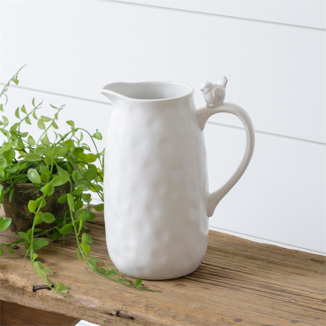 Minimalistic White Bird Pitcher