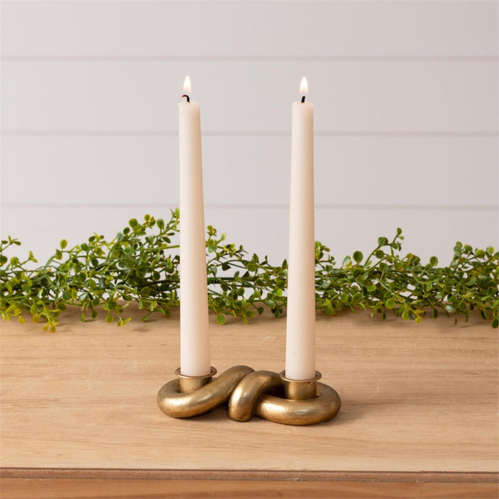 Gold Knot Taper Candle Holder
