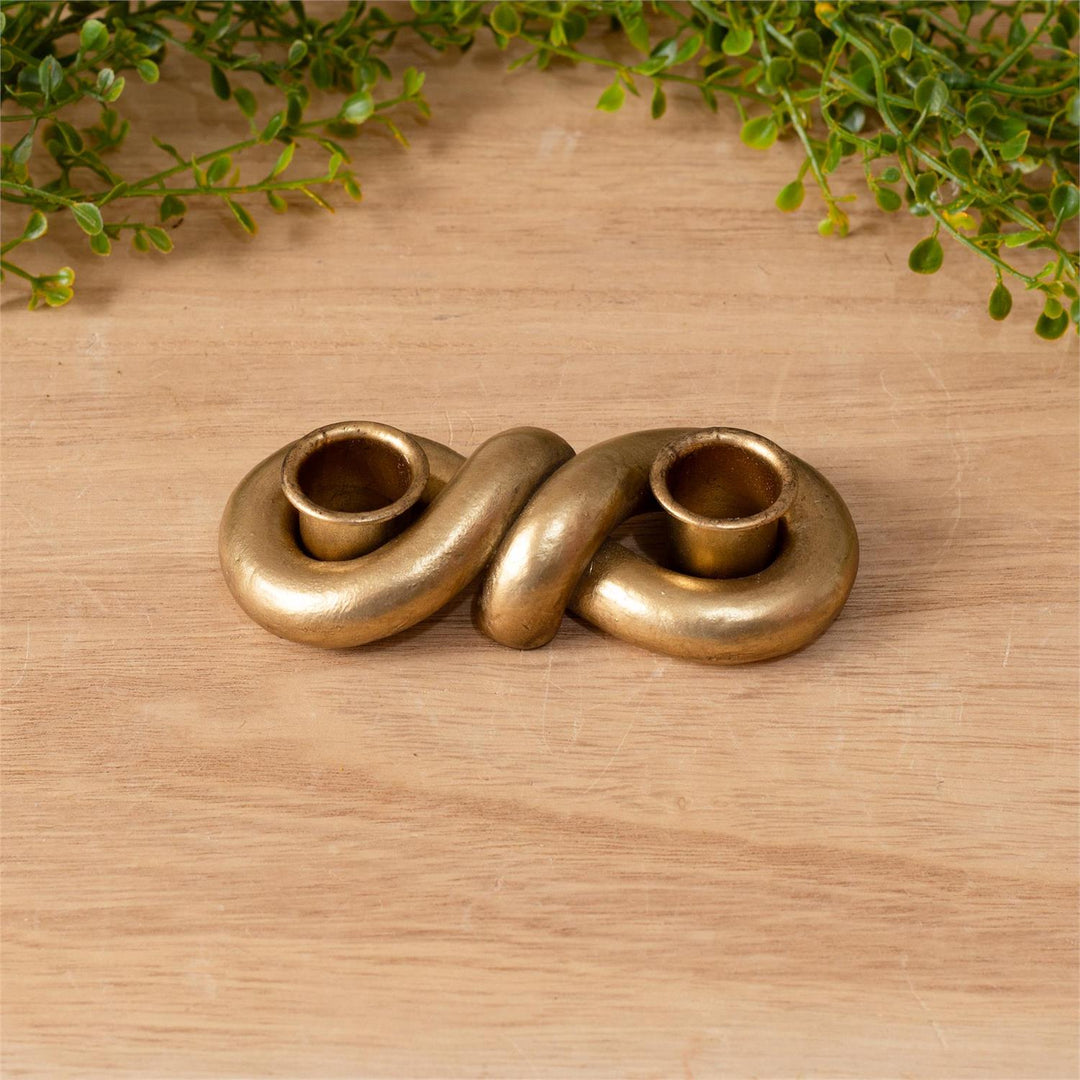 Gold Knot Taper Candle Holder