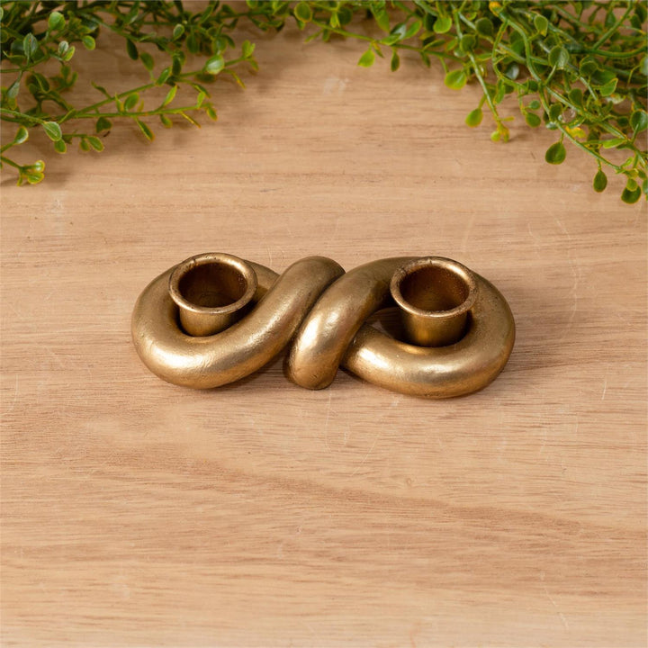 Gold Knot Taper Candle Holder