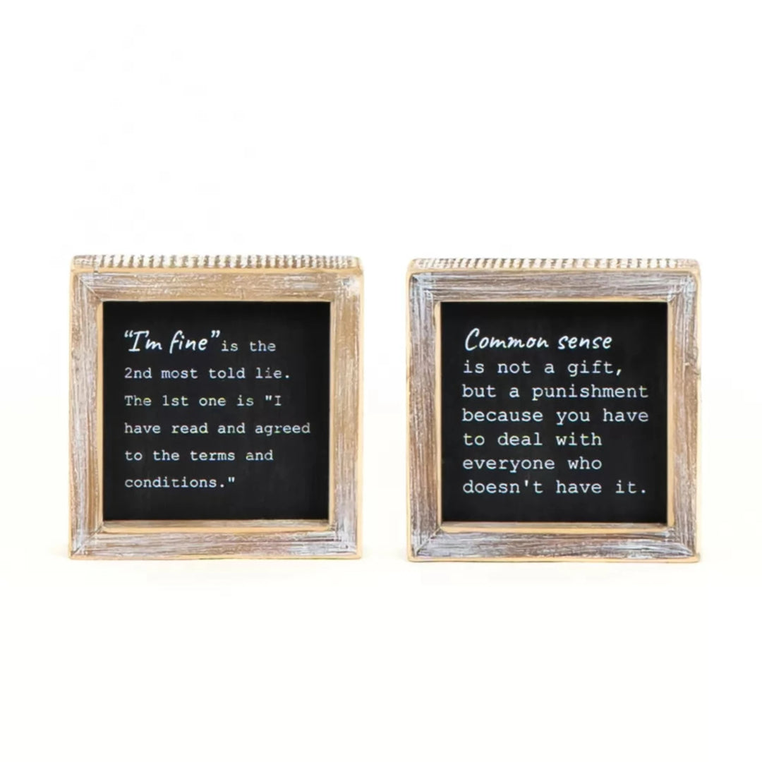 Humor Reversible Wooden Sign