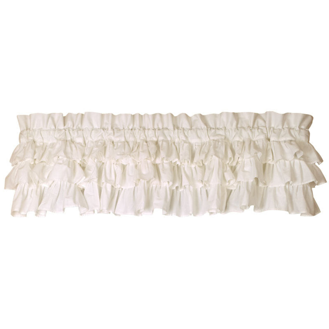 White Triple Ruffled Valance