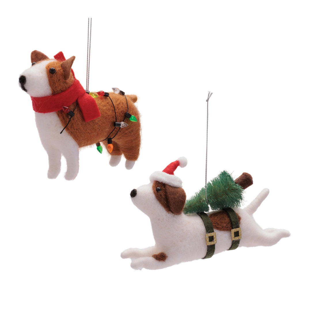Santa's Helper Felt Doggie Ornament