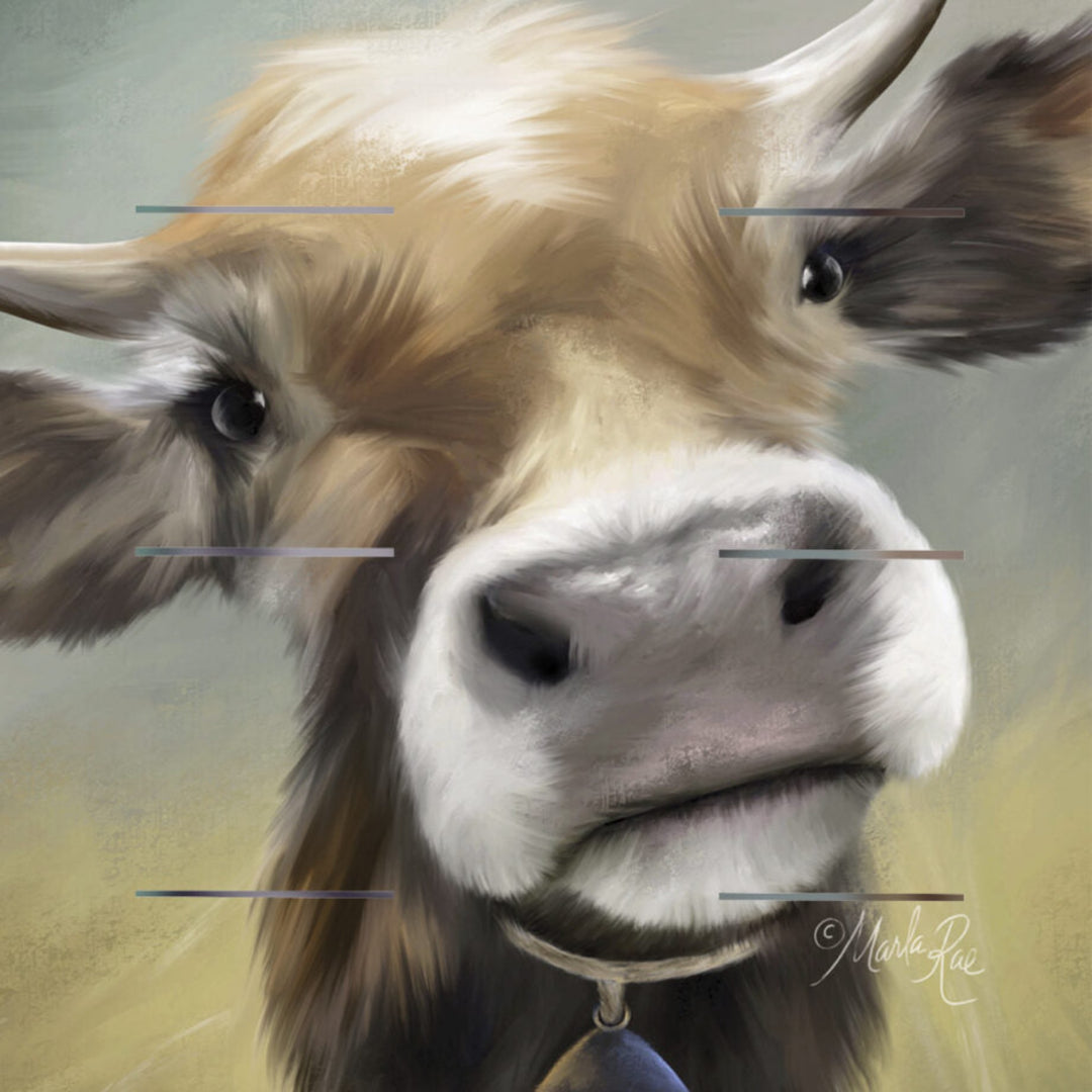 Up Close Moomoo Wooden Print