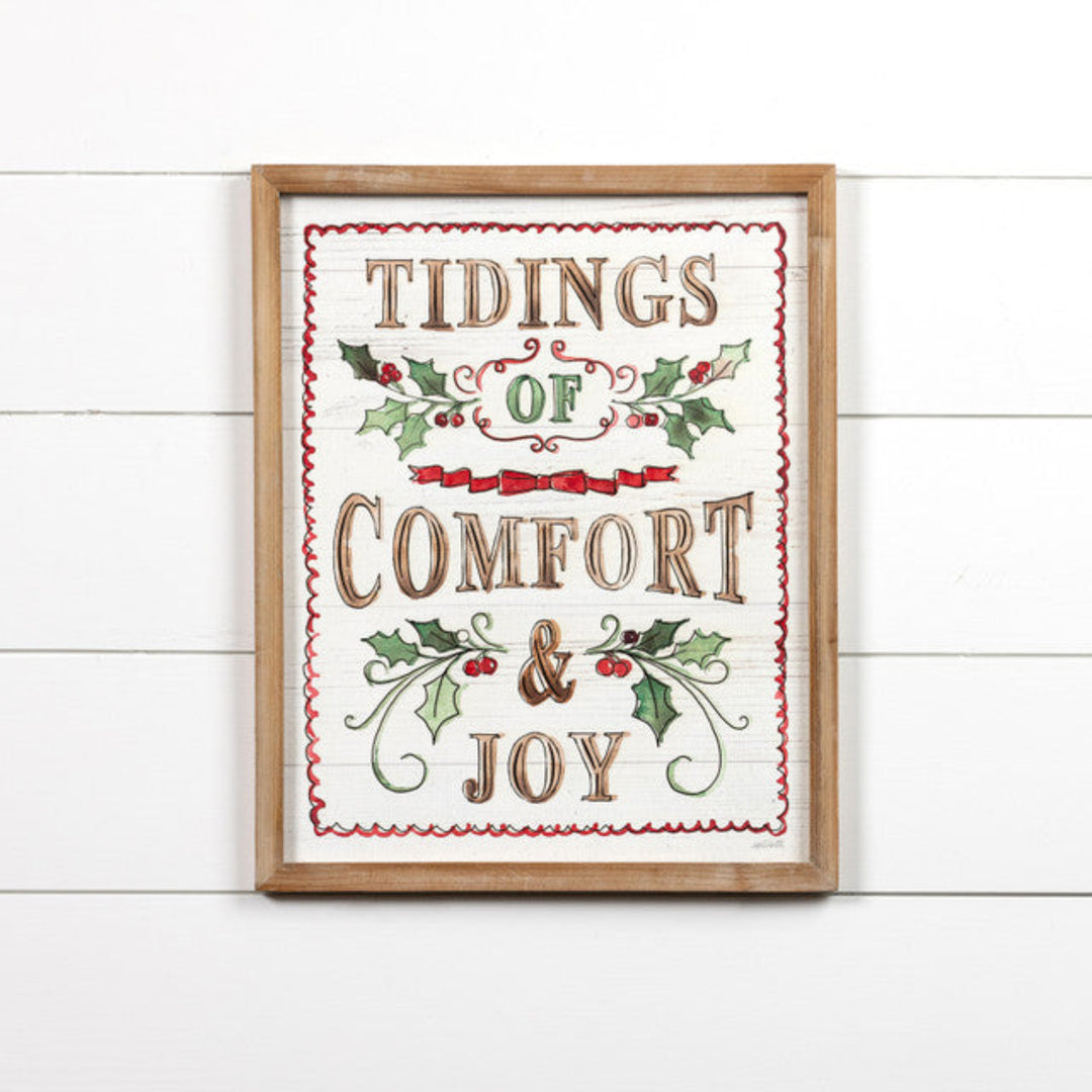 Tidings of Comfort & Joy Watercolor Sign