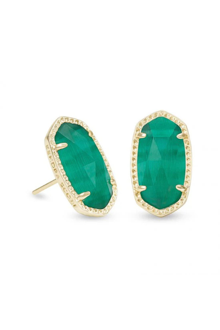 Kendra Scott Ellie Earring - Gold Emerald Cats Eye