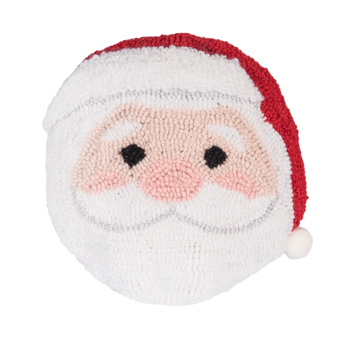 Happy Santa Hooked Pillow