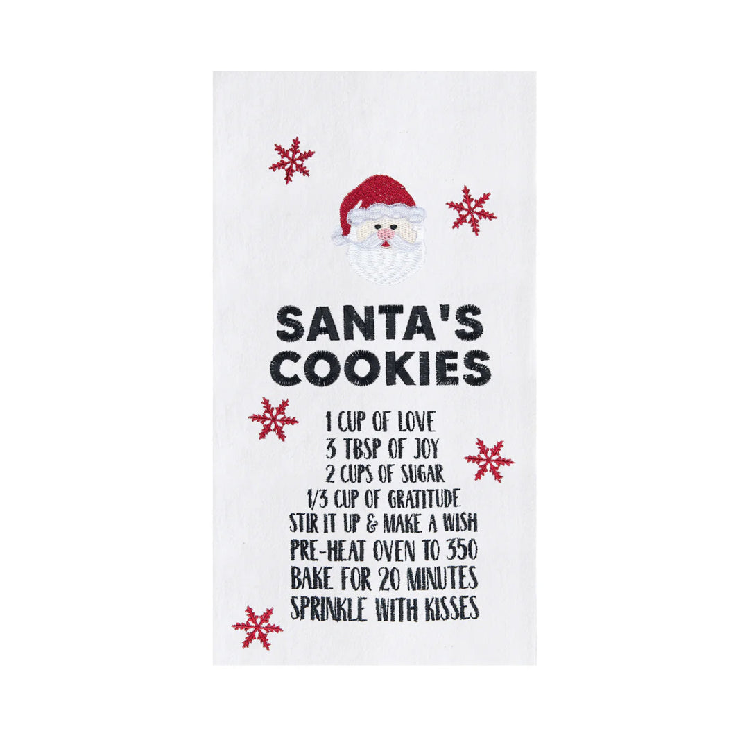 Santa's Cookies Recipe Dishtowel